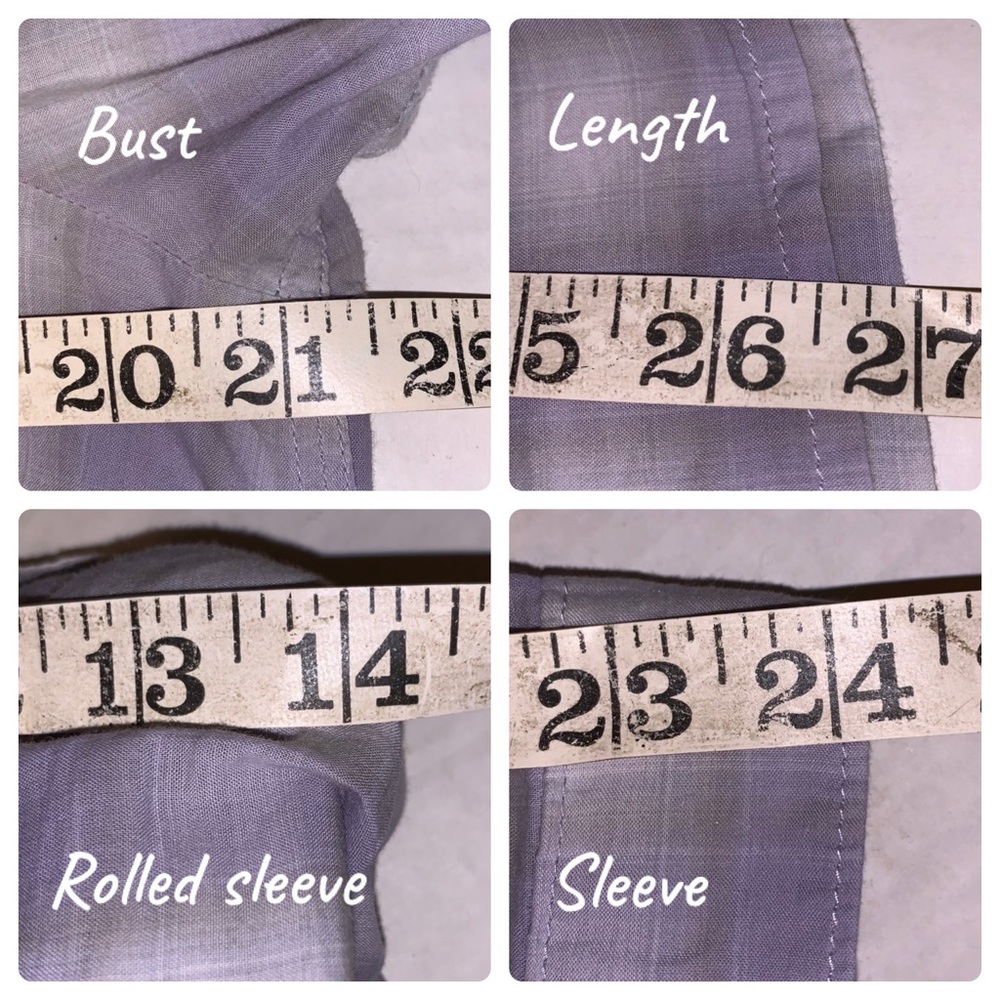 Eddie Bauer Plaid Button Down Top Roll Tab Sleeve Purple size large - Picture 5 of 5